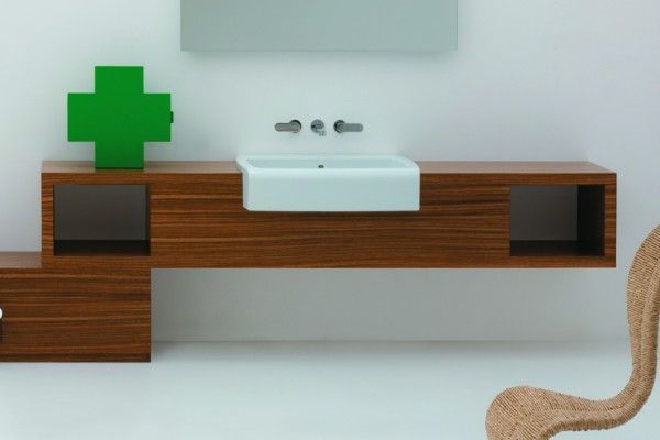 UNA75V2/RM · Möbelmodul UNA zu Halbeinbauwaschtisch UNA75L, zwei offene Ablagen, 140-240/45/40cm UNA75V2/RM · Möbelmodul UNA zu Halbeinbauwaschtisch UNA75L, zwei offene Ablagen, 140-240/45/40cm