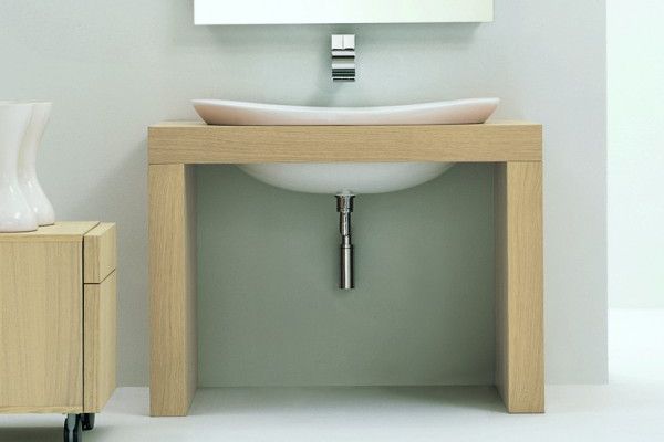 IO75B1RM - Panca BRIDGE 110/55/80cm mit Ausschnitt für Becken IO 4275 mittig, aus Holz, furniert in Eiche dunkel IO75B1RM - Panca BRIDGE 110/55/80cm mit Ausschnitt für Becken IO 4275 mittig, aus Holz, furniert in Eiche dunkel