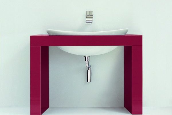 IO90B1RM - Panca BRIDGE 120/55/80cm mit Ausschnitt für Becken IO 4290 mittig, aus Holz, furniert in Eiche dunkel IO90B1RM - Panca BRIDGE 120/55/80cm mit Ausschnitt für Becken IO 4290 mittig, aus Holz, furniert in Eiche dunkel