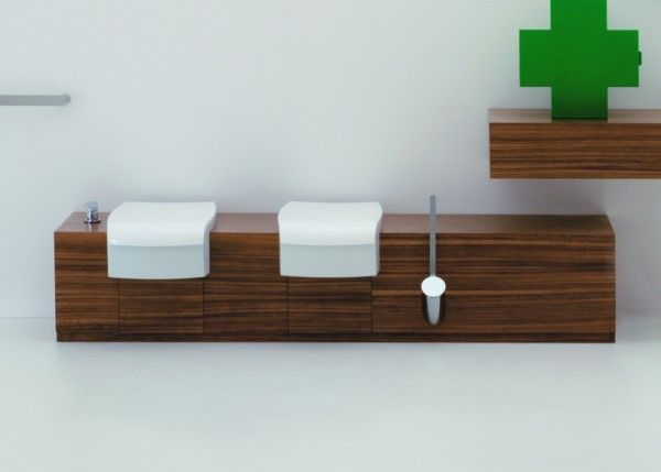 UNA200WB/RM · Möbelmodul UNA zu Halbeinbau WC- oder Bidet UNA, 135-200/45/40cm