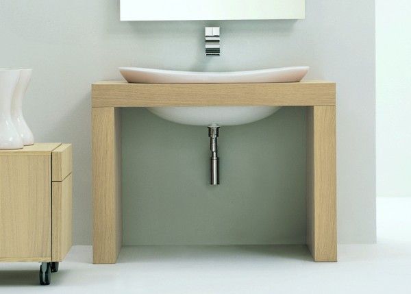 IO75B1RM - Panca BRIDGE 110/55/80cm mit Ausschnitt für Becken IO 4275 mittig, aus Holz, furniert in Eiche dunkel IO75B1RM - Panca BRIDGE 110/55/80cm mit Ausschnitt für Becken IO 4275 mittig, aus Holz, furniert in Eiche dunkel