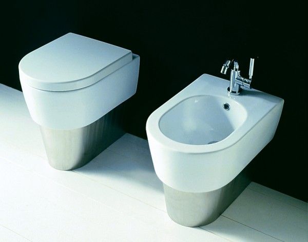 BASE/AL - Edelstahlverkleidung zu Wand WC/Bidet MINI LINK, POLIERT