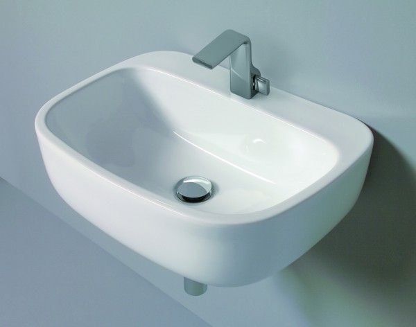 MN54L &middot; Waschtisch MONO 54cm, h&auml;ngend / Aufbaumodell 54/40/18,5cm weiss